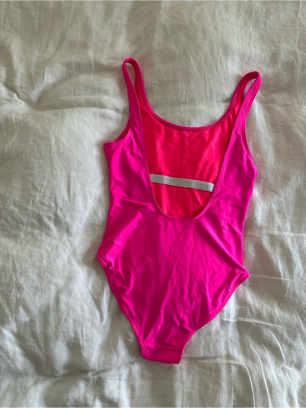 Juicy Couture Neon Pink One-Piece Swimsuit with Silver Logo - Picture 3 of 4